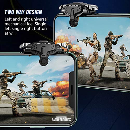 Newseego for PUBG Mobile Game Controller Trigger, Upgrade Version PUBG Mobile Game Trigger Double Sensitive Aim & Shoot Keys Buttons for Rules of Survival/PUBG Triggers for All Smartphone-Black - color: Black