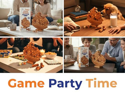 BSIRI Wooden Balance Stacking Tower - Classic Family Game Night for Adults & Seniors Stacker Blocks Table Fun Board Games for Party Balancing Drop Stack Building Block Toys for Gifts Set Towerstack - style: Stacking Balance Tower