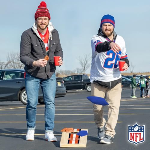 NFL Football Portable Cornhole Set, 2 Boards & 8 Bean Bags | Officially Licensed Product, Solid Wood, Direct Print HD Graphics, Mesh Carry Bag, Yard Games, Outdoor Game, Bean Bag Toss