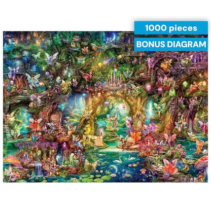 Buffalo Games - Aimee Stewart The Butterfly Ball 1000 Piece Jigsaw Puzzle, Made in USA, Premium Recycled Board, Reference Diagram - color: The Butterfly Ball