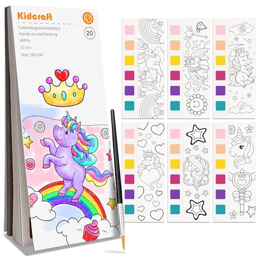 Paint with Water Coloring Books for Kids, Pocket Mess Free Watercolor Painting Kit, Water Color Paint Set Arts and Crafts Gift for Girls Ages 4 5 6 7 8+, Travel Activity Toy - Unicorns - color: Unicorns