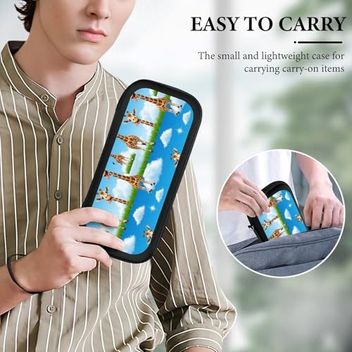 PPIKTC Portable Travel Carrying Bag for Switch, Giraffe Selfie Hard Shell Protective Case, Shockproof Game Organizer with 15 Game Cartridges - color: Design (210)