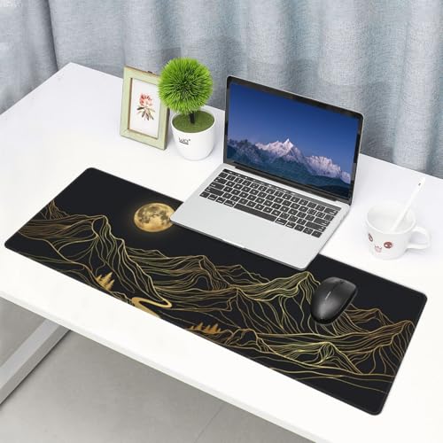 Extended Gaming Mouse Pad, Large Mouse Mat, XL Desk Pad for Keyboard and Mouse, Non-Slip Rubber Base & Stitched Edges for Gamer Office 31.5x11.8 in - color: 1
