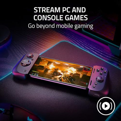 Razer Kishi V2 Gaming Controller for Android & iPhone 15 Series (USB C): Console Quality Controls - Stream PC, Xbox, PlayStation Games on Phone, Mobile - Passthrough Charging - Virtual Controller Mode