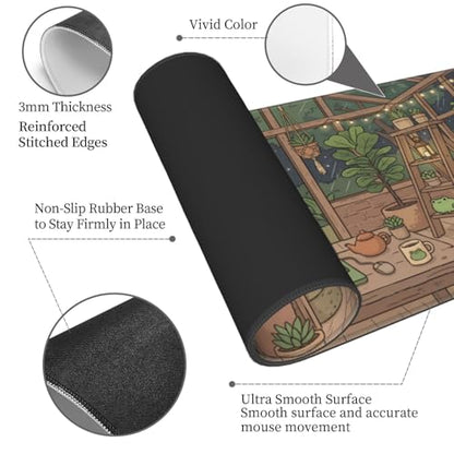 Extended Gaming Mouse Pad, Large Mouse Mat, XL Desk Pad for Keyboard and Mouse, Non-Slip Rubber Base & Stitched Edges for Gamer Office 31.5x11.8 in - color: 4