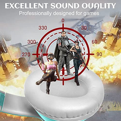 Cat Ear Gaming Headphones Wired AUX 3.5mm with LED Light, VIGROS Flashing Stereo Game Headphones Surround Sound Over-Ear Headsets with Microphone Fit Kids & Adult for PC, PS4, Switch, Mobile, Laptop - color: Light Blue