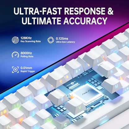 Aula Hero 68 HE 60% Gaming Keyboard Wired, Hall Effect Magnetic Switch Keyboard with Adjustable Actuation, Fast Trigger Mode, 8K Hz Polling Rate, 0.125ms Latency, RGB Backlit - color: Black Lighthouse