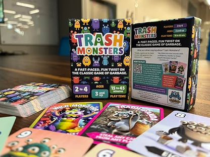 Trash Monsters - Card Game, Easy Number Sequencing Game with Fun Monsters | Ages 3 and up | Kids & Family Nights | Simple to Learn
