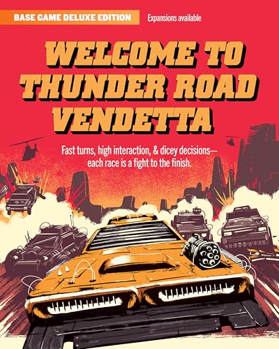 Restoration Games Thunder Road Vendetta | Racing and Strategy Board Game for Adults, Post-Apocalyptic Demolition Derby Racing Game, 2-4 Players, Ages 10+