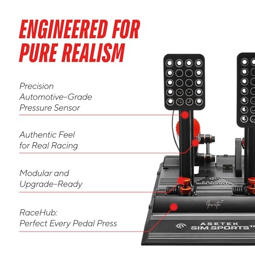 ASETEK SimSports Invicta T.H.O.R.P. II Hydraulic Sim Racing Pedals | Adjustable Brake & Throttle for a Realistic Racing Simulation in your Sim Racing Setup | PC Compatible - size: Invicta