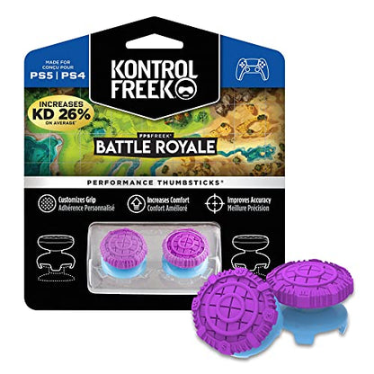 KontrolFreek FPS Freek Battle Royale Performance Thumnbsticks for PlayStation 4 (PS4) and PlayStation 5 (PS5) | 2 High-Rise Convex | Purple - color: Purple