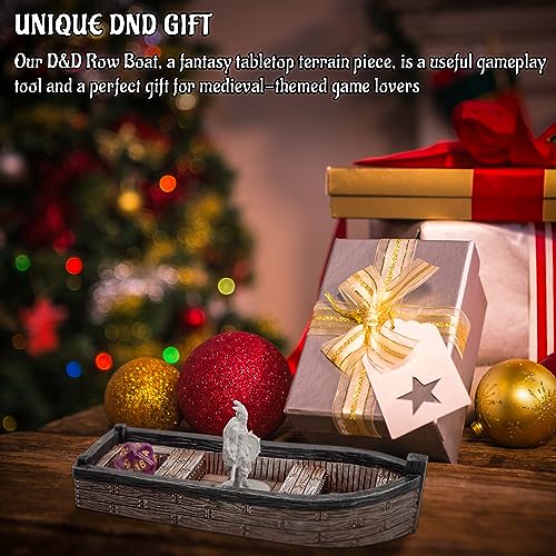 CZYY Fantasy Skiff Miniature, Resin Boat Terrain for Tabletop RPGs | Compact Resin Scatter Terrain, Rowboat Design, Fits Battle Mats & Miniatures, For Wargames, Treasure Hunts & Sea Adventures