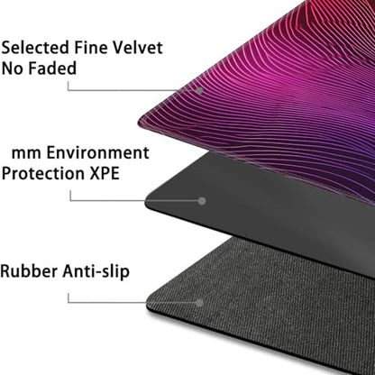 for MTG Game Playmat - 24 x 14 inches with Dices and Storage Bags, Non-Slip Base for TCG and Board Game Card Mats, Trading Card Games Mat, Neon Waves, Digital Art Pattern Collectible Card Playmats - color: Jv-playmat-p7-1-g198