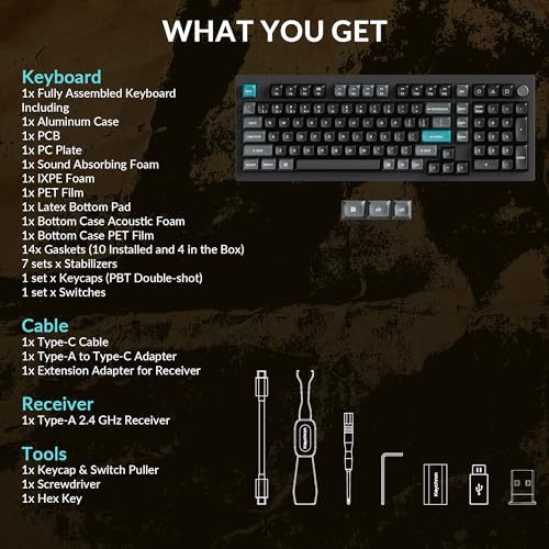 Keychron Q5 Ultra 8K Polling Rate Wireless Custom Mechanical Keyboard | 2.4 GHz & Bluetooth ZMK Launcher, 660Hr Battery Aluminum Body with Hot-swappable Red Switches for Mac Windows Linux - Black - color: Red Switch