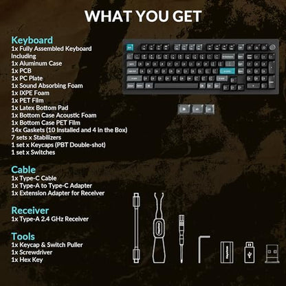Keychron Q5 Ultra 8K Polling Rate Wireless Custom Mechanical Keyboard | 2.4 GHz & Bluetooth ZMK Launcher, 660Hr Battery Aluminum Body with Hot-swappable Red Switches for Mac Windows Linux - Black - color: Red Switch