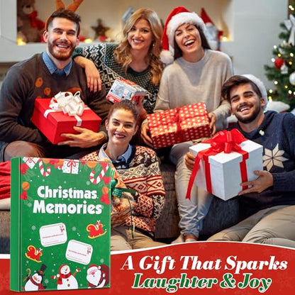Christmas Card Game Set for Family Game Night, 120 Cards with 10 Dry Erase Markers, Fun Holiday Party Board Games for Groups of 3 or More Players, Stocking Stuffer & Secret Santa Gift