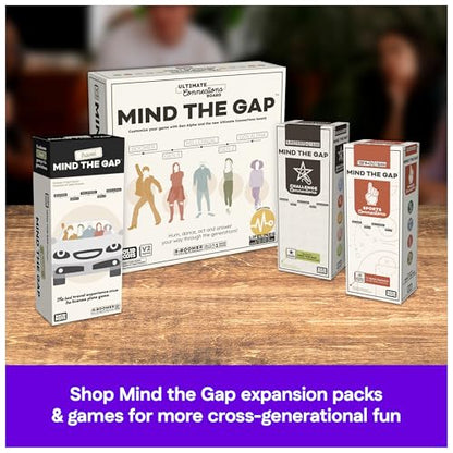 Spin Master Games, SolidRoots Mind the Gap Travel Edition, On-The-Go Trivia Game for the Generations, Family Game Night, Road Trip Activity, 2+ Players, for Ages 8 & Up