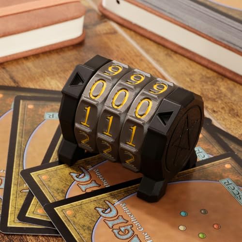 MTG Life Counter Wheel Health Tracker Gradient Game Counter for Board Game Compatible Table top Games with Magic Card Game Accessories CCG Creature Stats (Black) - color: Black