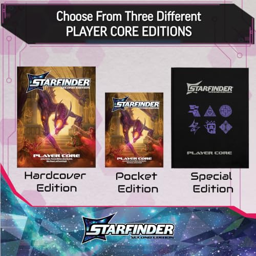 Starfinder Player Core Hardcover Second Edition - Complete Rulebook, 10 Ancestries, 6 Classes - Tabletop RPG