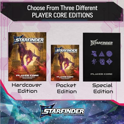 Starfinder Player Core Hardcover Second Edition - Complete Rulebook, 10 Ancestries, 6 Classes - Tabletop RPG