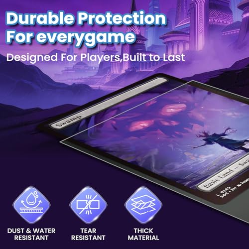 MTG Card Sleeves 100ct, Clear Front & Matte Back, Smooth Shuffle, Art Card Sleeves Deck Protector