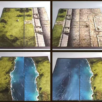 Foldable Battle Mat, TRPG Map, with Accessories Stickers, DND