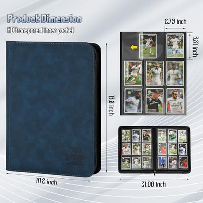 Trading Card Binder, Premium 9 Pocket Double Sided 540 Pocket PU Card Collection Binder, Collectible Trading Card Albums for MTG, TCG, Sport Card, Game Cards (Navy) - color: Navy