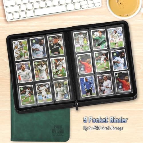 Trading Card Binder, Premium 9 Pocket Double Sided 540 Pocket PU Card Collection Binder, Collectible Trading Card Albums for MTG, TCG, Sport Card, Game Cards (Dark Green) - color: Dark Green