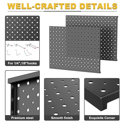 Pegboard Display Stand, Metal Tabletop Pegboard Display, Accessories Rack Organizer for Jewelry, Retail Stores, Craft Shows, 12"X16", 2pcs Black - size: 2Pack 12"X16"