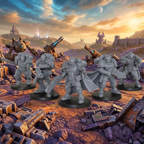 Sci-Fi Miniatures 28mm- Minis Figurine for Tabletop RPG Game- AS1021 | Fantasy Minis Unpainted for TTRPG Role Playing Game- Vanguard Warriors