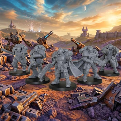 Sci-Fi Miniatures 28mm- Minis Figurine for Tabletop RPG Game- AS1021 | Fantasy Minis Unpainted for TTRPG Role Playing Game- Vanguard Warriors