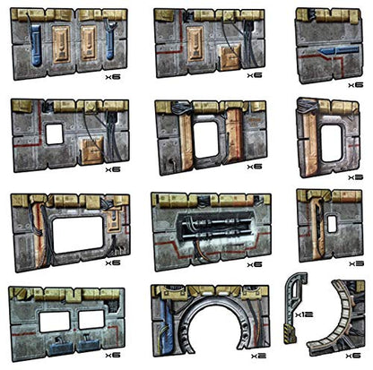 Battle Systems Sci-fi Terrain Frontier Core Set - 28-35mm RPG/Wargames / 40k Necromunda Card Scenery - style: Frontier Core Set