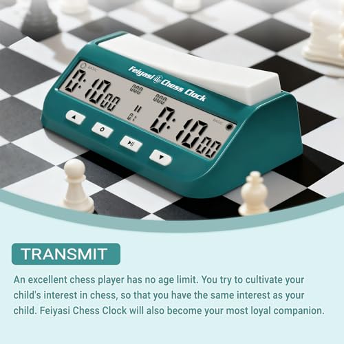 Chess Clock, Competition Specific Chess Timer, Portable Digital Electronic Large Screen Chess Clock,Suitable for Timers in Chess, Go, Checkers, and Other Board Games (Cyan) - color: Cyan