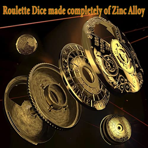 Roulette Dice DND Metal Dice Set for Dungeons and Dragons Dice Set D&D DND Dice Role Playing Dice Spnner Pocket D20 D4 D6 D8 D10 D100 for Steampunk Theme Games TRPG Tabletop Gaming - color: 14 New Copper Bag