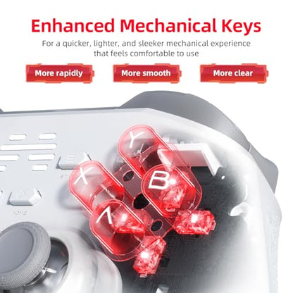 BEITONG KP20 Wireless Controller, TMR Joystick, Hall Trigger, White | TMR Joysticks, Hall Triggers,1000Hz Polling Rate, Mechanical Buttons, Hybrid D-Pad, 6 Axis