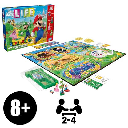 Hasbro Gaming The Game of Life: Super Mario Edition Board Game for Kids Ages 8 and Up, Play Minigames, Collect Stars, Battle Bowser