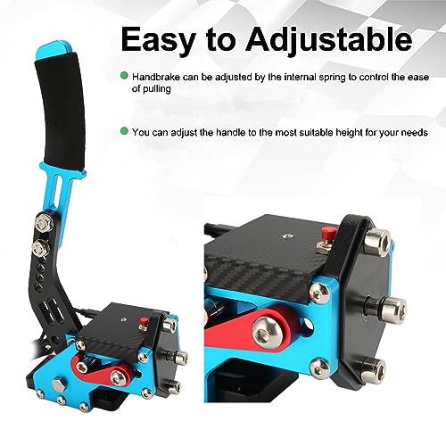 GOWENIC USB Handbrake, Sim Racing Game Hand Brake 64 Bit 2 in 1 Handbrake for ONE, Series S X PC with G920, for, iRacing Setup Use (Blue) - color: Blue