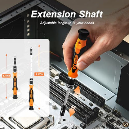 JOREST 145 in 1 Precision Screwdriver Set, Professional Repair Tool Kit for Electronics, Laptop, iPhone, PC, MacBook, Nintendo, Xbox, PS5, with Anti Static Wrist Strap, Ideal Gifts for Men