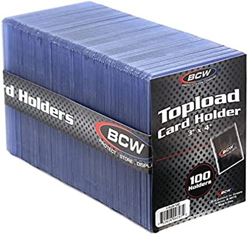 BCW 3x4 Standard Topload Card Holders | 100 Pack | Top Loaders for Cards | Rigid Card Protector | Fits Standard Size Cards Up to 35pt - size: 100 Pack