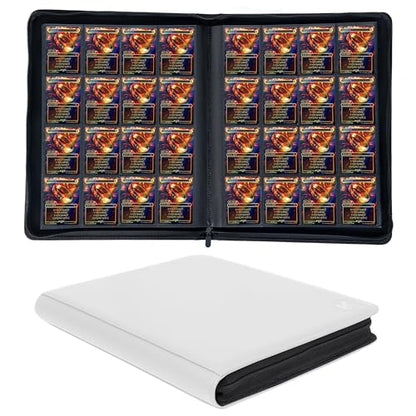 1000+ Pockets Trading Card Binder, 16-Pocket Card Ablum Compatible with MTG,Sports Cards & Other Standard Size Trading Cards (White) - color: White