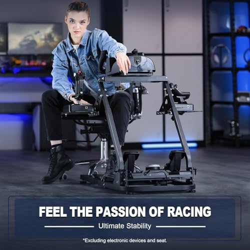 Marada Wheel Stand and Flight Sim Stand Compatible with Thrustmaster HOTAS WARTHOG, Logitech G25 G27 G29 G920 Adjustable Foldable Wheels,Pedals,Throttle,Joystick not Included
