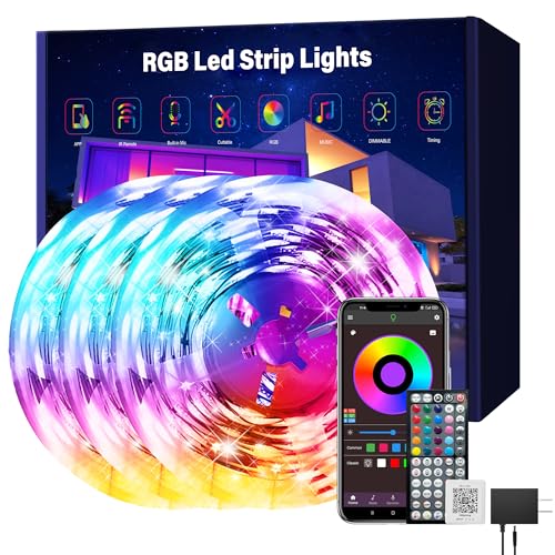 Ledagic Led Lights for Bedroom 300 ft (3 Rolls of 100ft) Led Lights | Music Sync RGB Led Strip Lights with Remote App Control, Color Changing Led Lights for Room Home Kitchen Party Decor - size: 300ft