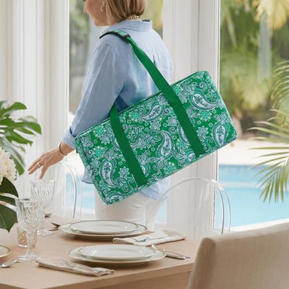 American Mahjong Tile Set, 166 White Tiles Mahjong Set, 4 Transparent All-in-One Rack/Pushers, Travel Game Set with Green Printed Carrying Bag - color: Green