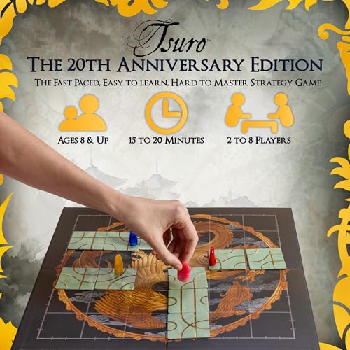 Tsuro Complete Collection – 20th Anniversary Edition Board Game + Tsuro of the Seas + Veterans of the Seas Expansion | Strategy Games for 2-8 Players Ages 8+