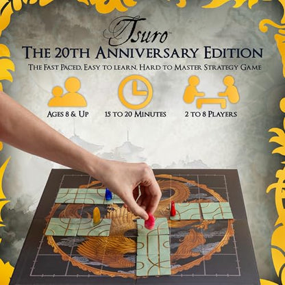 Tsuro Complete Collection – 20th Anniversary Edition Board Game + Tsuro of the Seas + Veterans of the Seas Expansion | Strategy Games for 2-8 Players Ages 8+