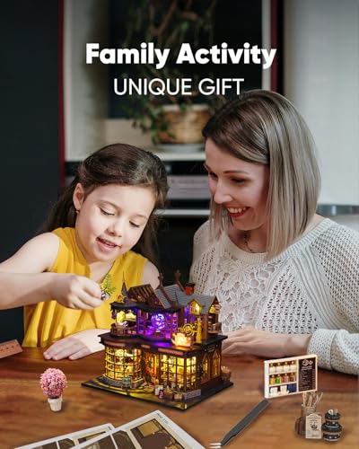 DIY Miniature House Kit, DIY Dollhouse Kit for Adults to Build, Mini House Kit with LED, Mayberry Street Miniatures, Ideal Gifts for Birthday, Halloween Christmas(Magic Treasure House) - color: Magic Treasure House