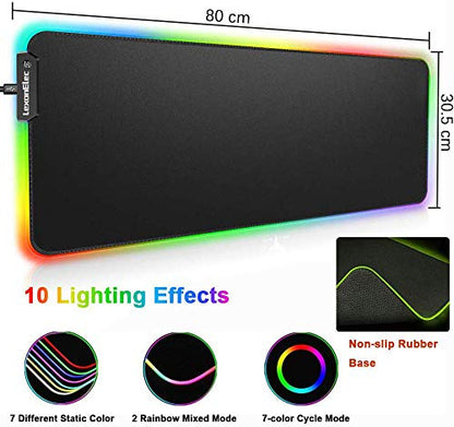 Wireless Gaming Keyboard Mouse & Mouse Pad Kit,3 in 1 RGB Backlit Rechargeable Keyboard Mouse with 3800mAh Battery Metal Panel Removable Hand Rest,RGB Gaming Mousepad(32.5x12inch),Gaming Mouse - color: RGB
