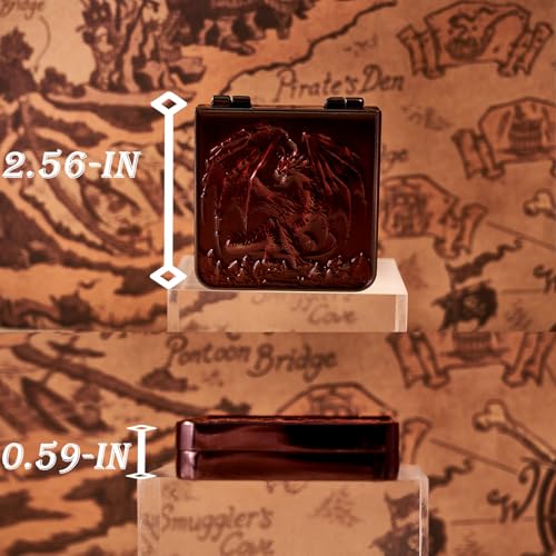Metal DND Dice Set 7-in-1 Spinner with Dragon Case - Red | Foldable polyhedral dice, for Dungeons & Dragons RPG games, Premium metal spinner,3D dragon, storage case included - color: Red