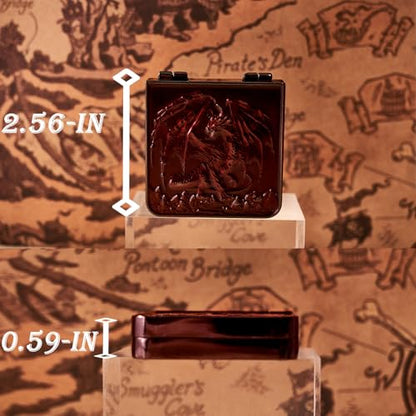 Metal DND Dice Set 7-in-1 Spinner with Dragon Case - Red | Foldable polyhedral dice, for Dungeons & Dragons RPG games, Premium metal spinner,3D dragon, storage case included - color: Red