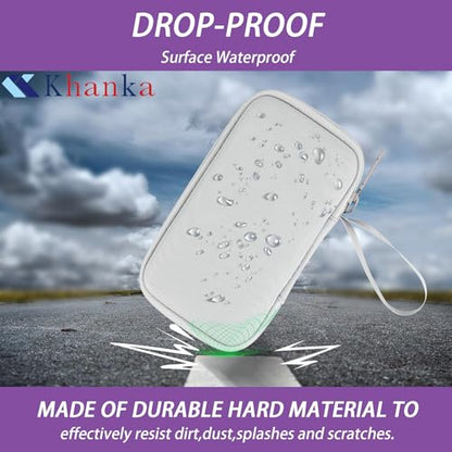 khanka Case for RG28XX Retro Handheld Game Console + HDMI Adapter,White | EVA Hard Shell, Mesh Pocket Accessory Storage, Portable Rope Attachment, Travel-Ready Gaming Storage, Protective Case Only